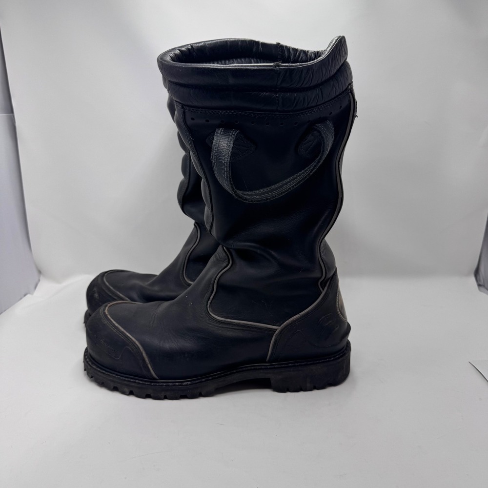 Thorogood Mens 11.5 Black Leather EH ASTM F241311 Vibram Sole Firefighter Boots